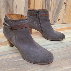 Alberto Fermani Ginosa Antracite Suede Ankle Booties 40.5/Size 9.5
